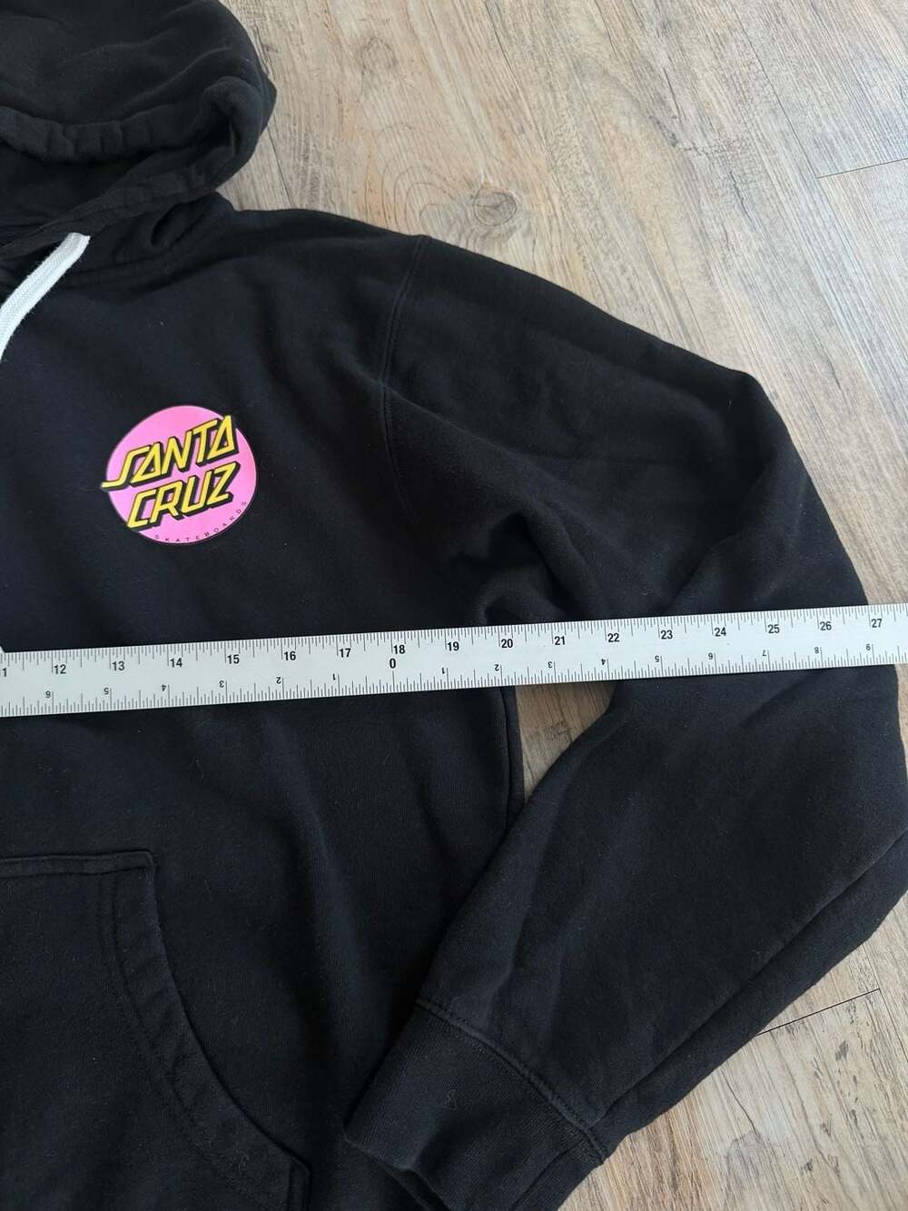 Santa Cruz Pink Dot Logo Zip-Up Hoodie Black Size L - Picture 3 of 5